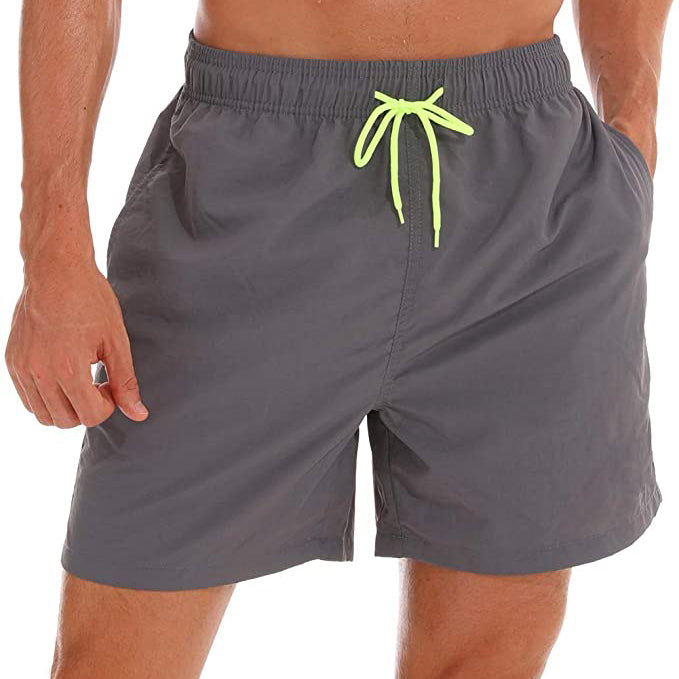 Men's Swim Trunks Quick Dry Beach Shorts with Pockets Men's Bottoms Gray M - DailySale