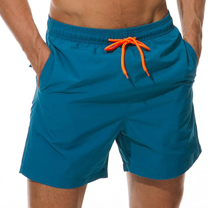 Men's Swim Trunks Quick Dry Beach Shorts with Pockets Men's Bottoms Peacock Blue M - DailySale