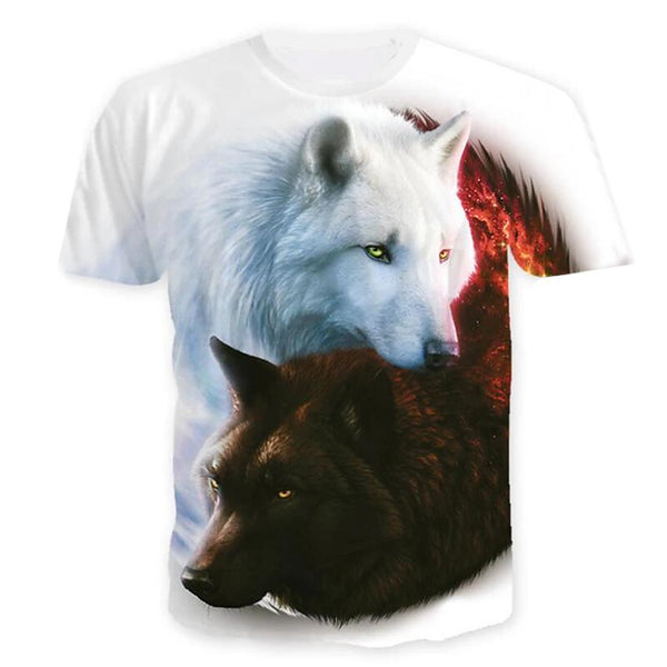 Men's T-Shirt Graphic Animal Plus Size Print Short Sleeve Halloween Tops Men's Clothing White S - DailySale