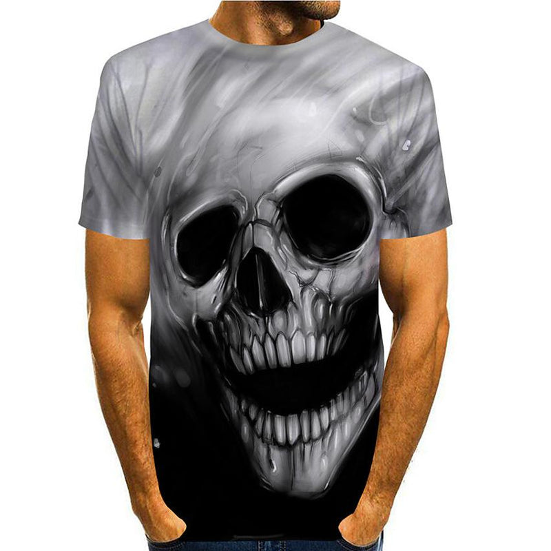 Men's Tees T shirt 3D Print Graphic Skull Plus Size Short Sleeve Casual Top Men's Clothing M - DailySale