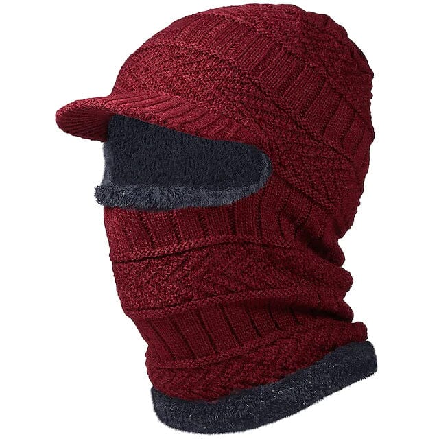 Men's Thermal Warm Hat Men's Shoes & Accessories Wine - DailySale