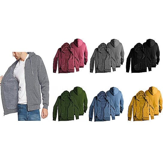 Men's Thick Sherpa Lined Fleece Hoodie (Big & Tall Sizes Available) Men's Outerwear - DailySale