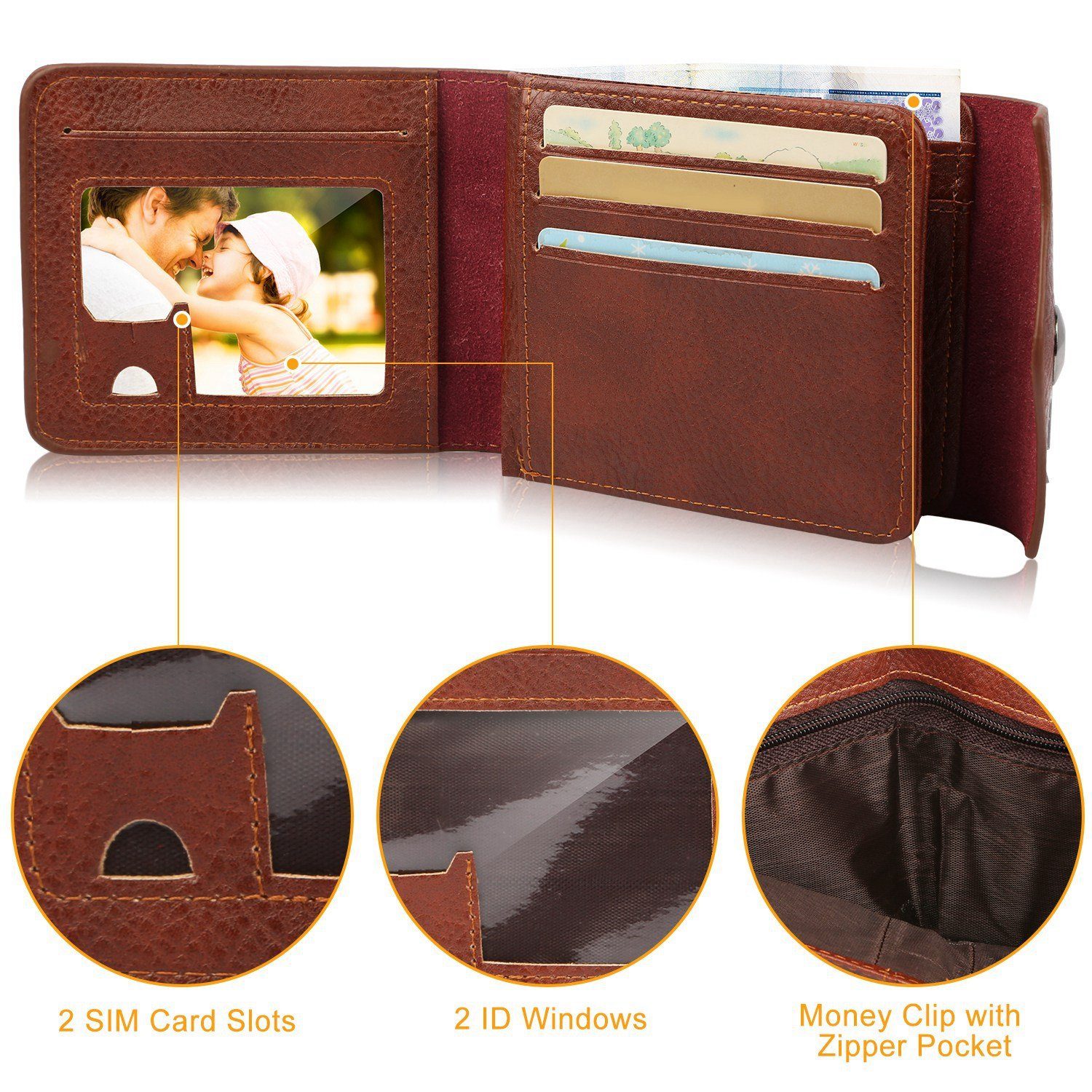 Men's Wallet PU Leather BiFold RFID Blocking Card Holder Men's Accessories - DailySale