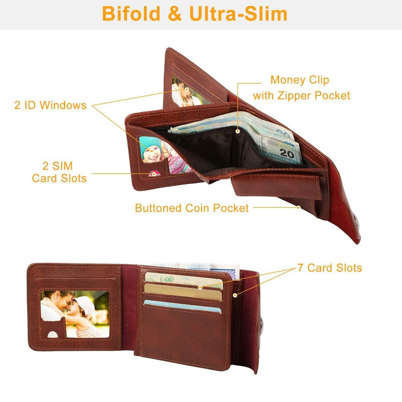 Men's Wallet PU Leather BiFold RFID Blocking Card Holder Men's Accessories - DailySale
