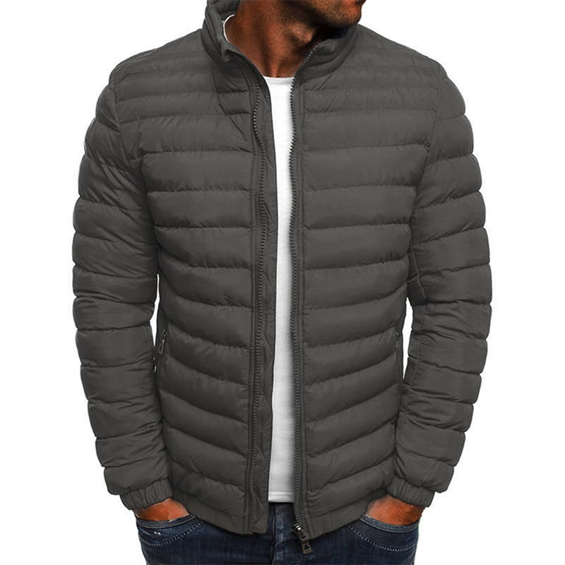 Men's Warm Windproof Puffer Bubble Jacket Men's Outerwear Gray S - DailySale