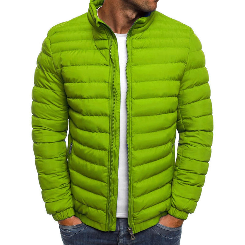Men's Warm Windproof Puffer Bubble Jacket Men's Outerwear Green S - DailySale