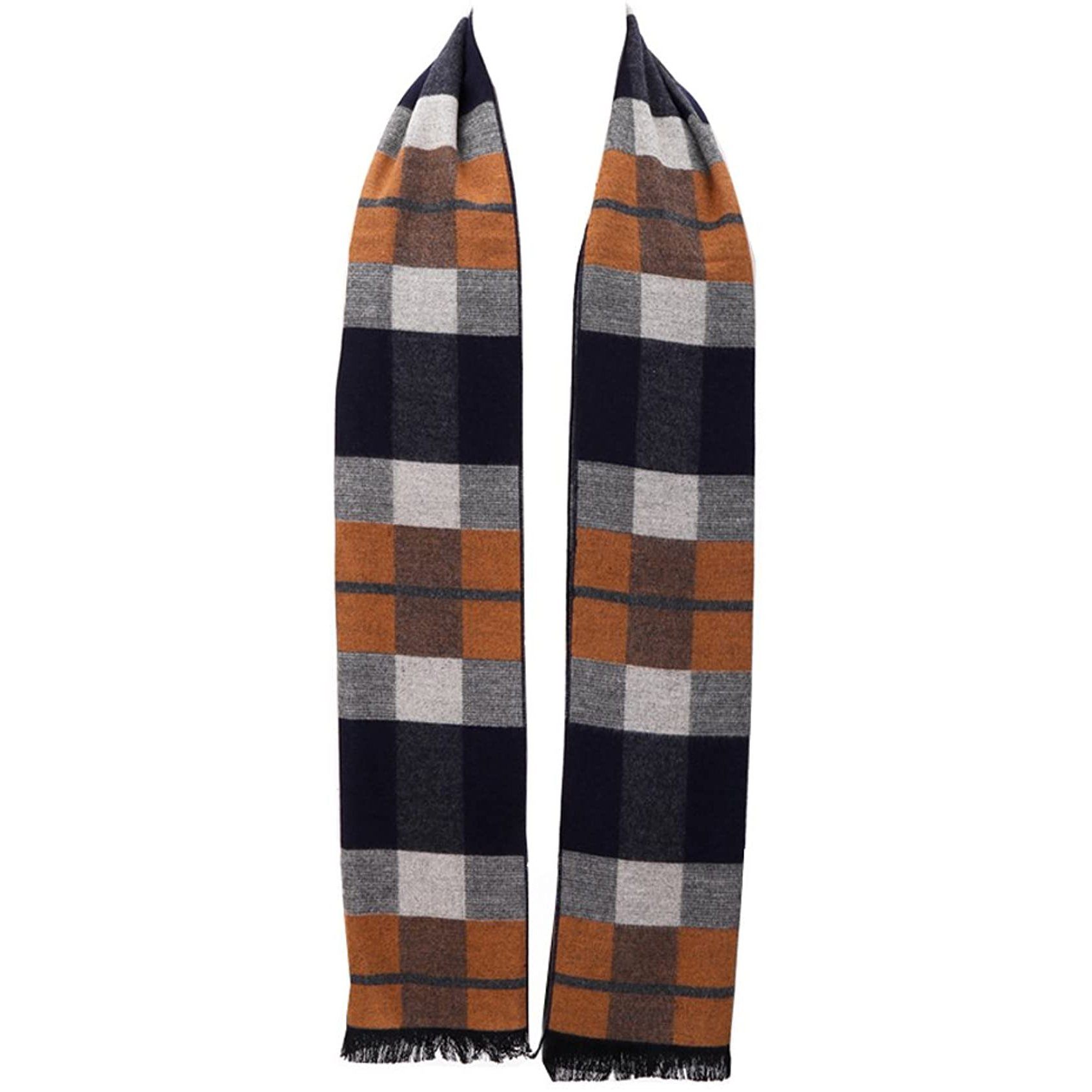 Men's Winter Cashmere Scarf Men's Shoes & Accessories Camel Plaid - DailySale