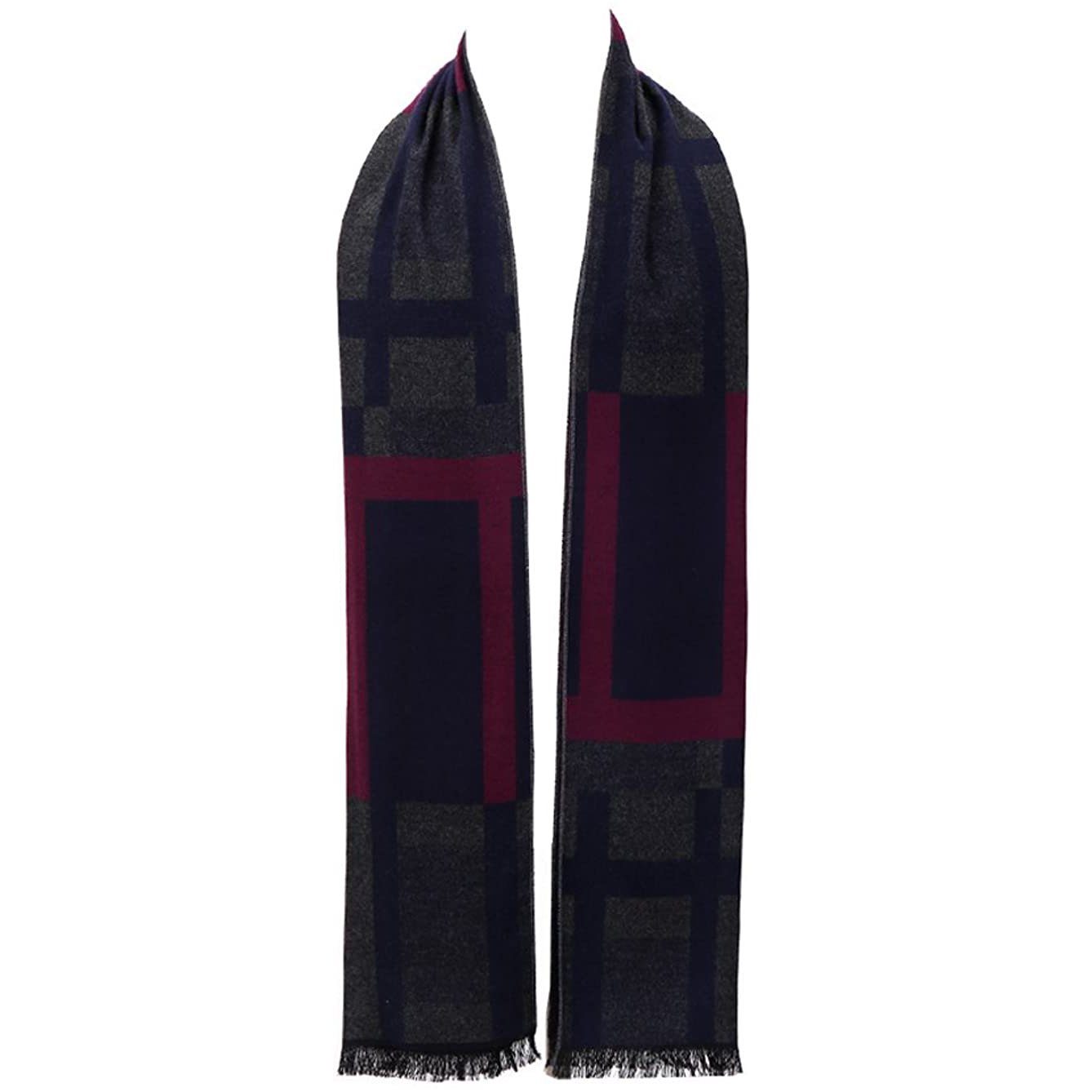 Men's Winter Cashmere Scarf Men's Shoes & Accessories Navy Stripe - DailySale