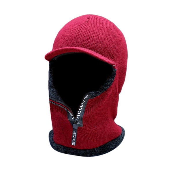 Men's Winter Knitted Hat Men's Shoes & Accessories Wine Red - DailySale