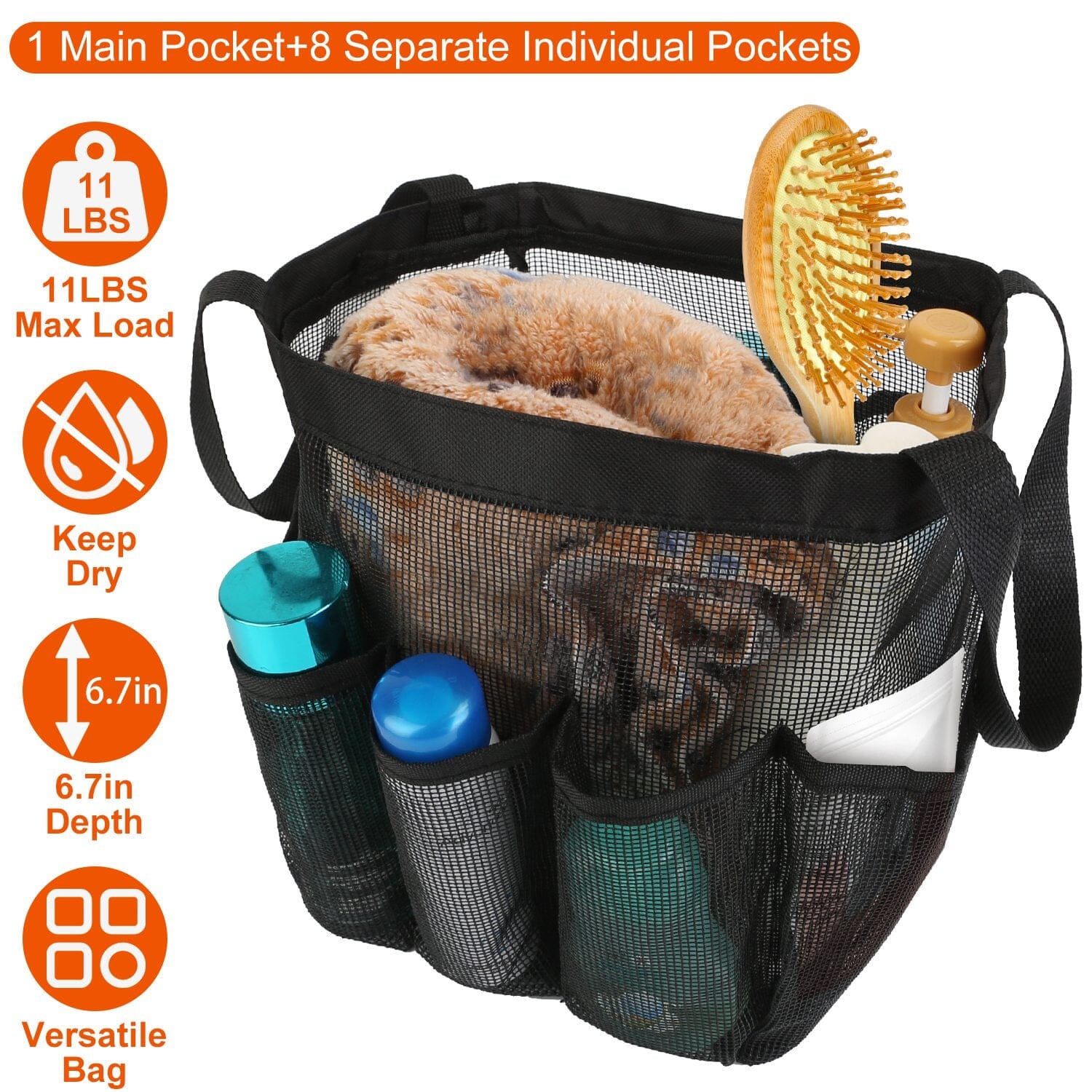 Mesh Shower Caddy Bag Organizer Storage Hanging Basket