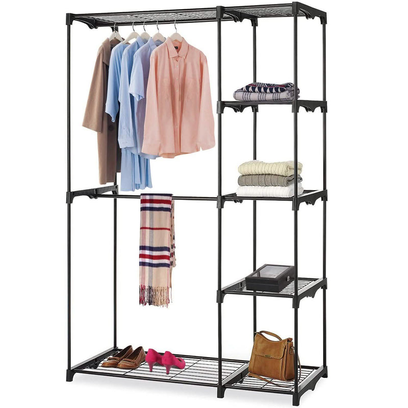 Metal Closet Deluxe Double Rod Closet & Storage - DailySale