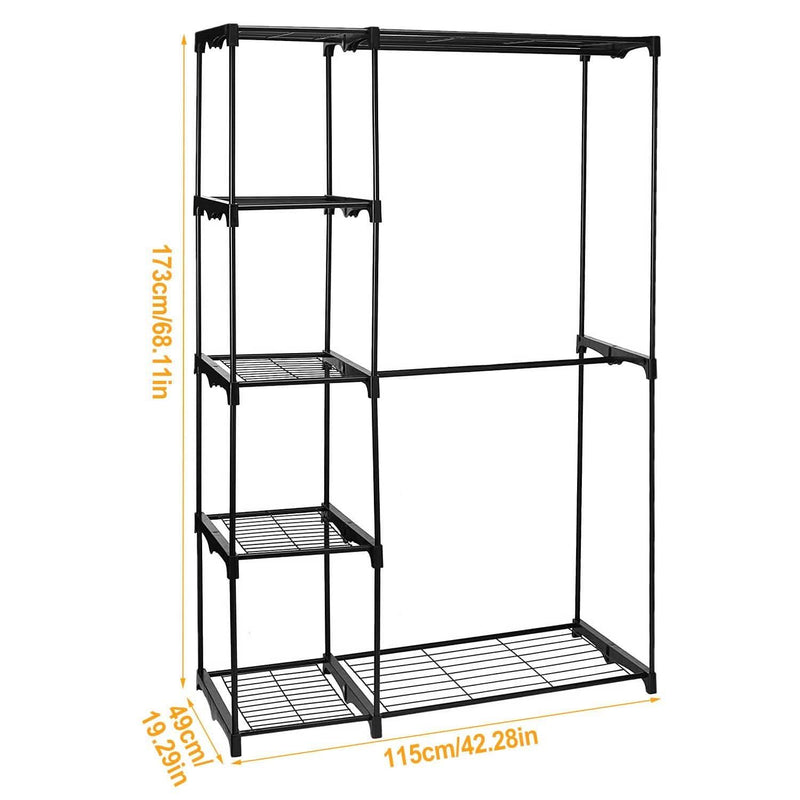 Metal Closet Deluxe Double Rod Closet & Storage - DailySale