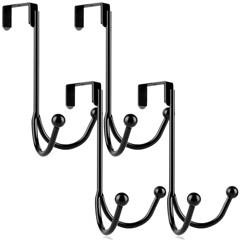 Metal Double Hanging Storage Hooks on Doors Closet & Storage 4-Pack - DailySale