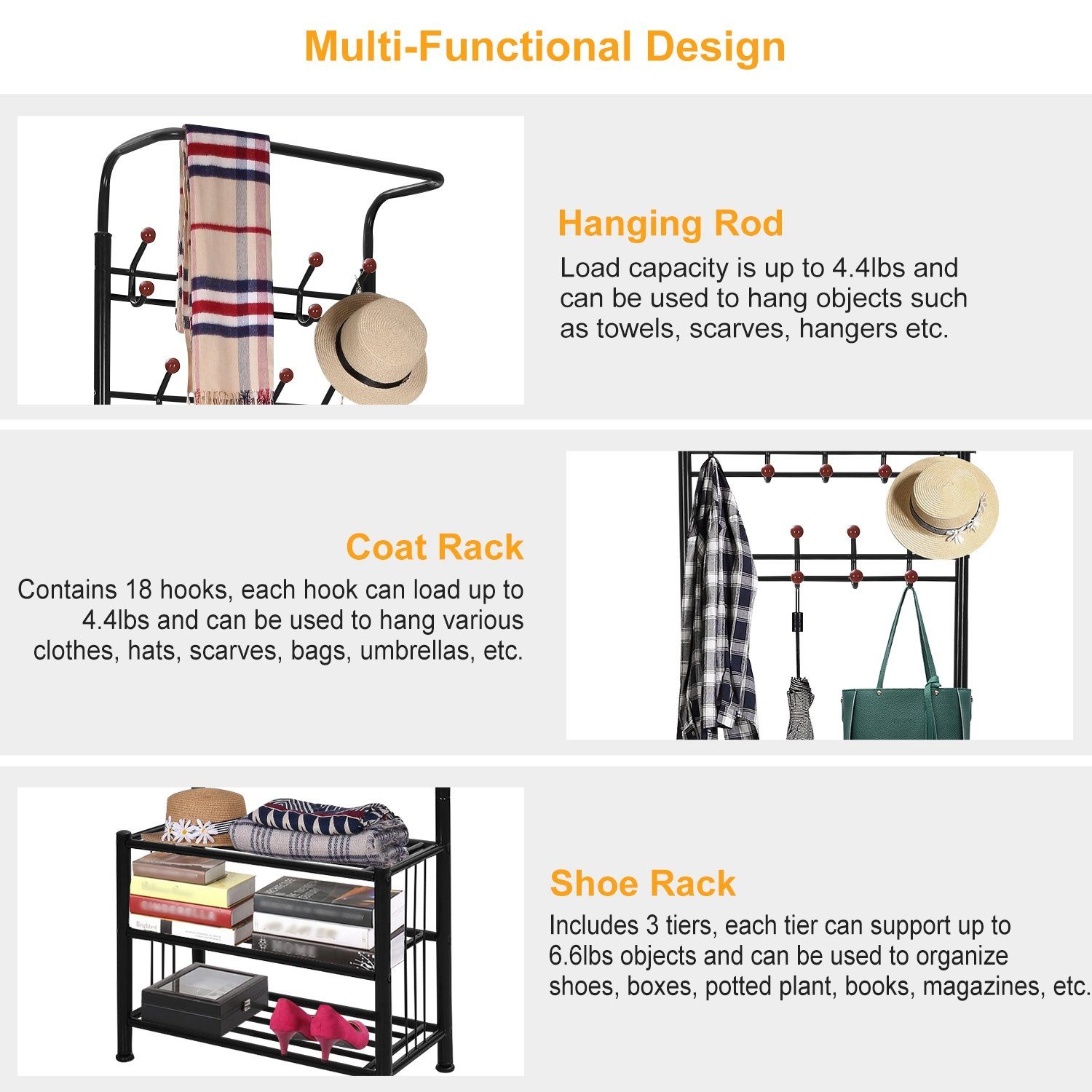 Shoe Rack for Entryway Metal Shoe Racks with Boots Storage for 18