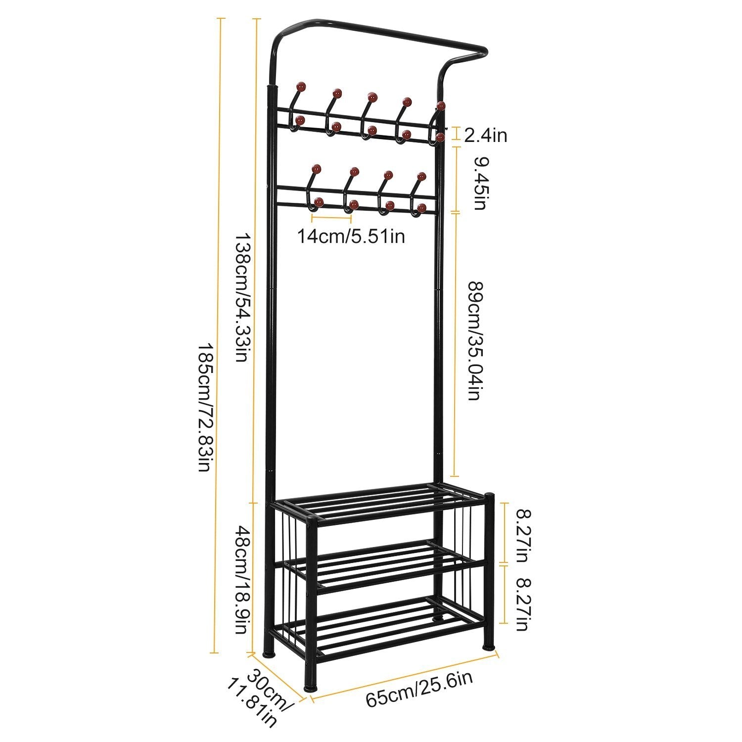 Metal Entryway Coat Shoe Rack Closet & Storage - DailySale