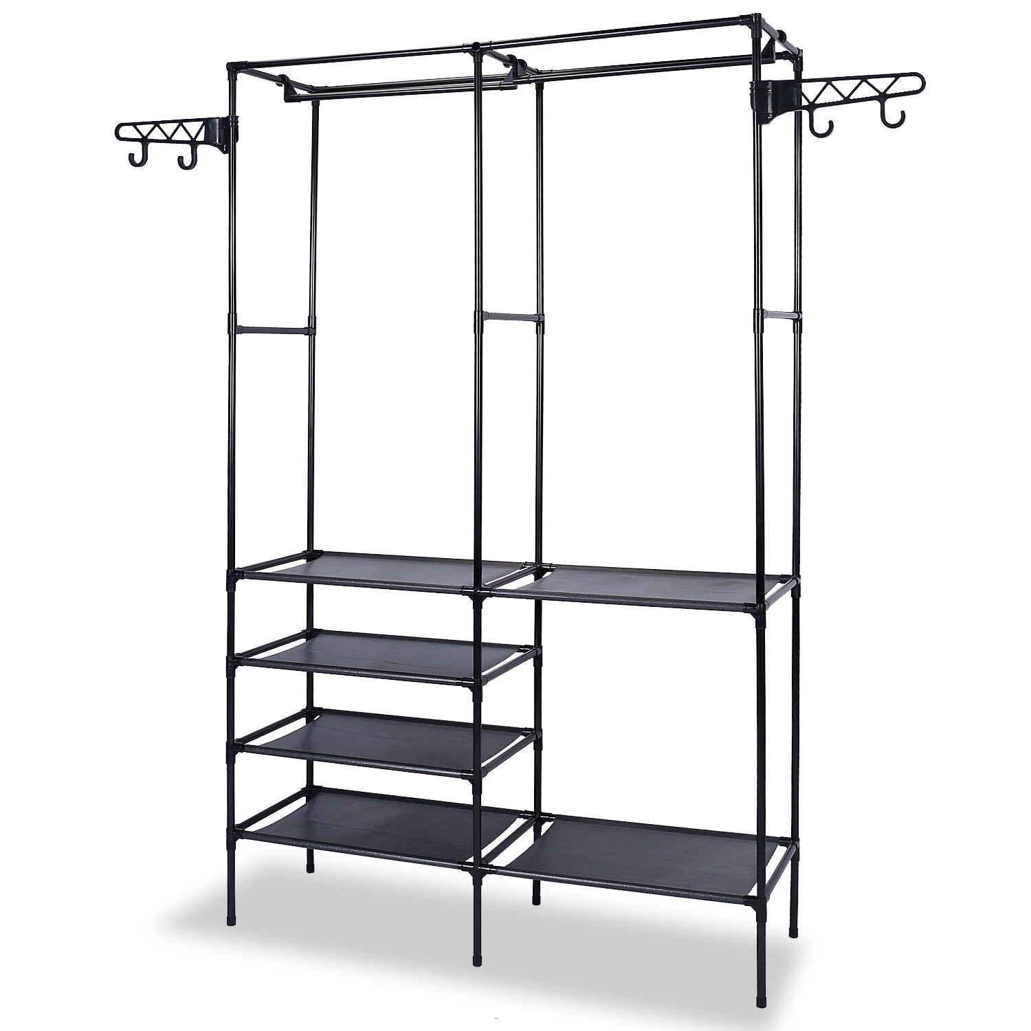 Metal Garment Rack Shoe Clothing Organizer Shelves Closet & Storage - DailySale