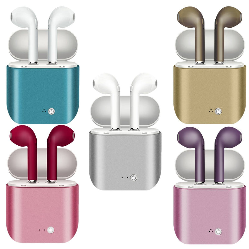 Metallic Wireless Earbuds & Charging Case Set - Assorted Colors Headphones & Speakers - DailySale