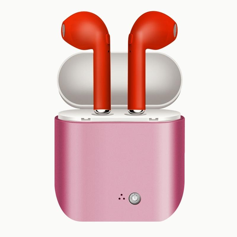 Metallic Wireless Earbuds & Charging Case Set - Assorted Colors Headphones & Speakers Red - DailySale