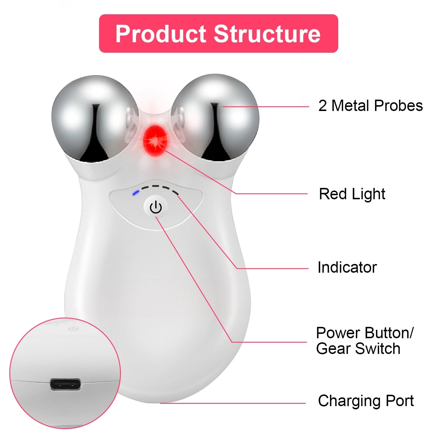 Micro-Current Face Massager Rechargeable Roller with 5 Gears Beauty & Personal Care - DailySale