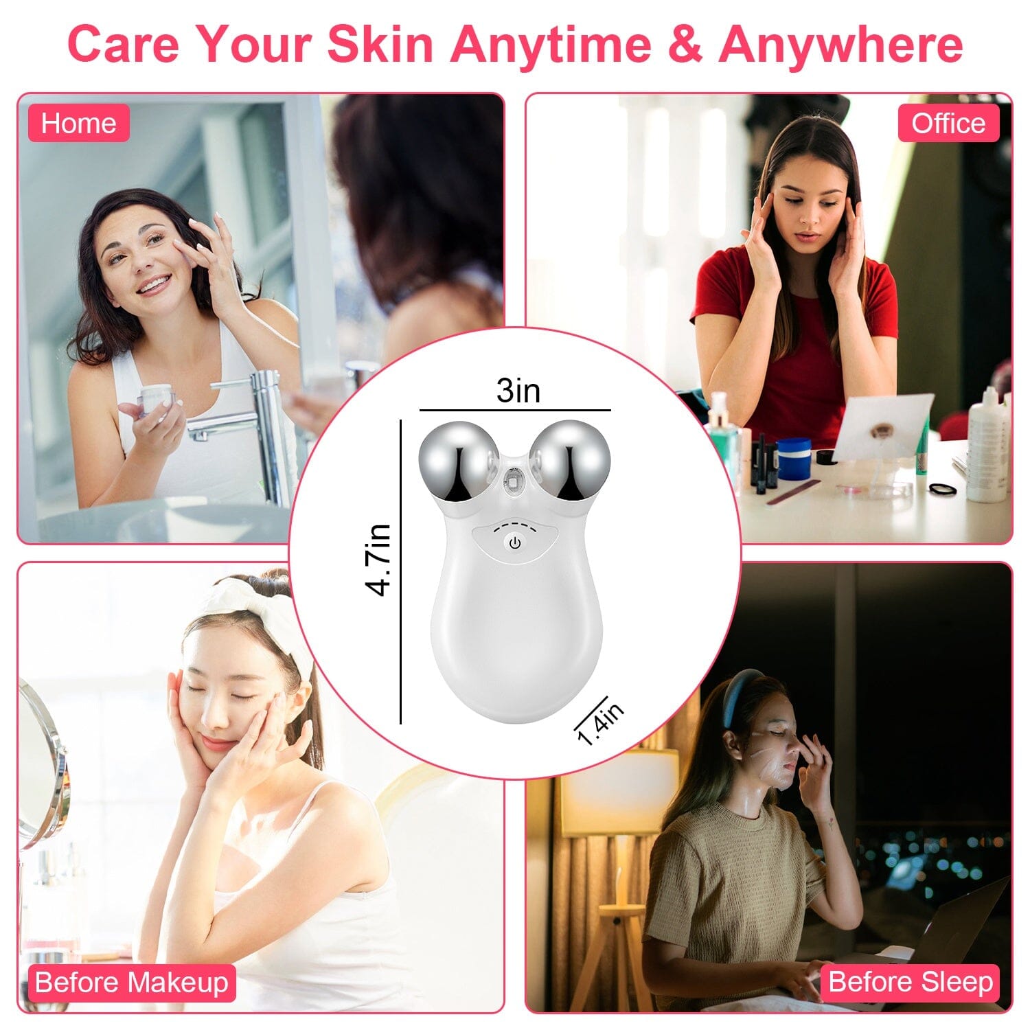 Micro-Current Face Massager Rechargeable Roller with 5 Gears Beauty & Personal Care - DailySale