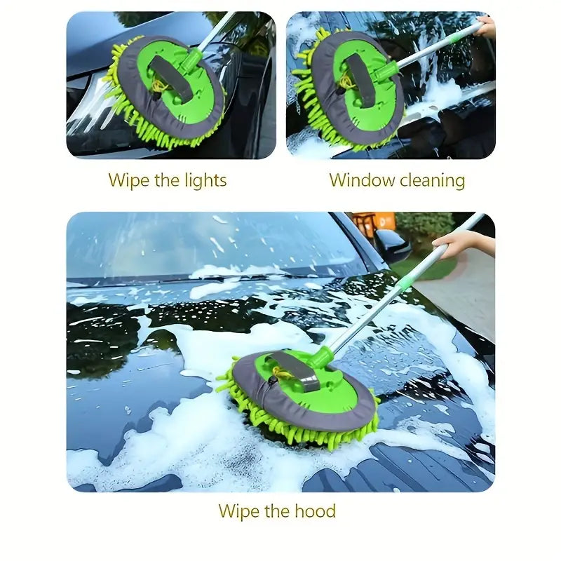 microfiber car wash brush mop kit