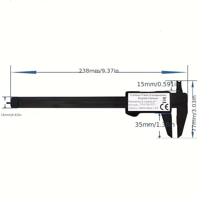 Micrometer Measuring Tool Digital Ruler's dimensions