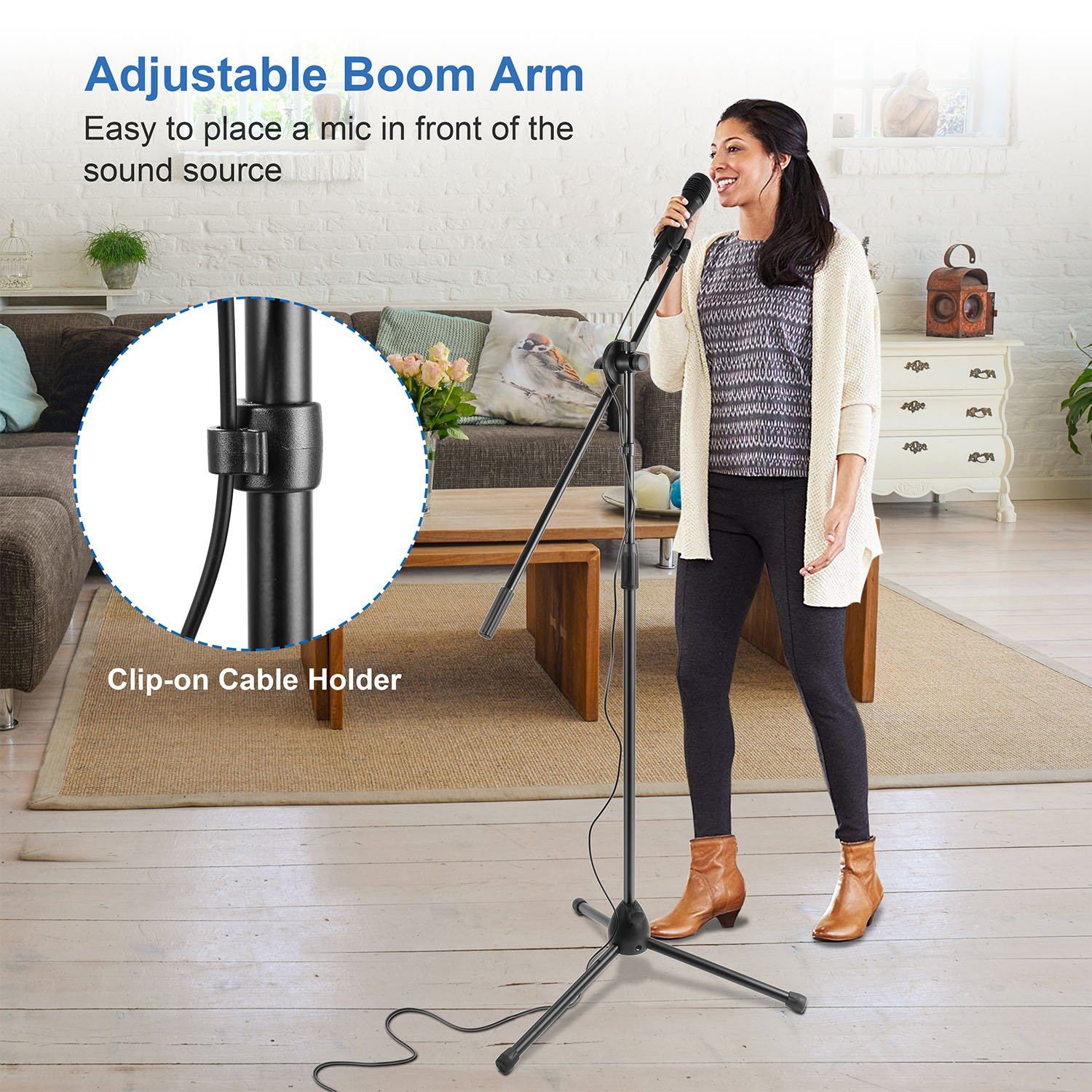 Microphone Stands Tripod Boom Mic Holders Headphones & Audio - DailySale