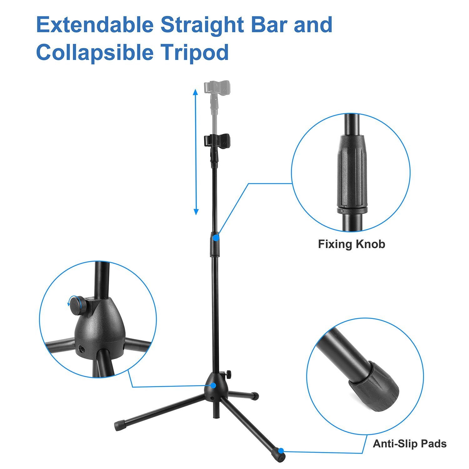 Microphone Stands Tripod Boom Mic Holders Headphones & Audio - DailySale