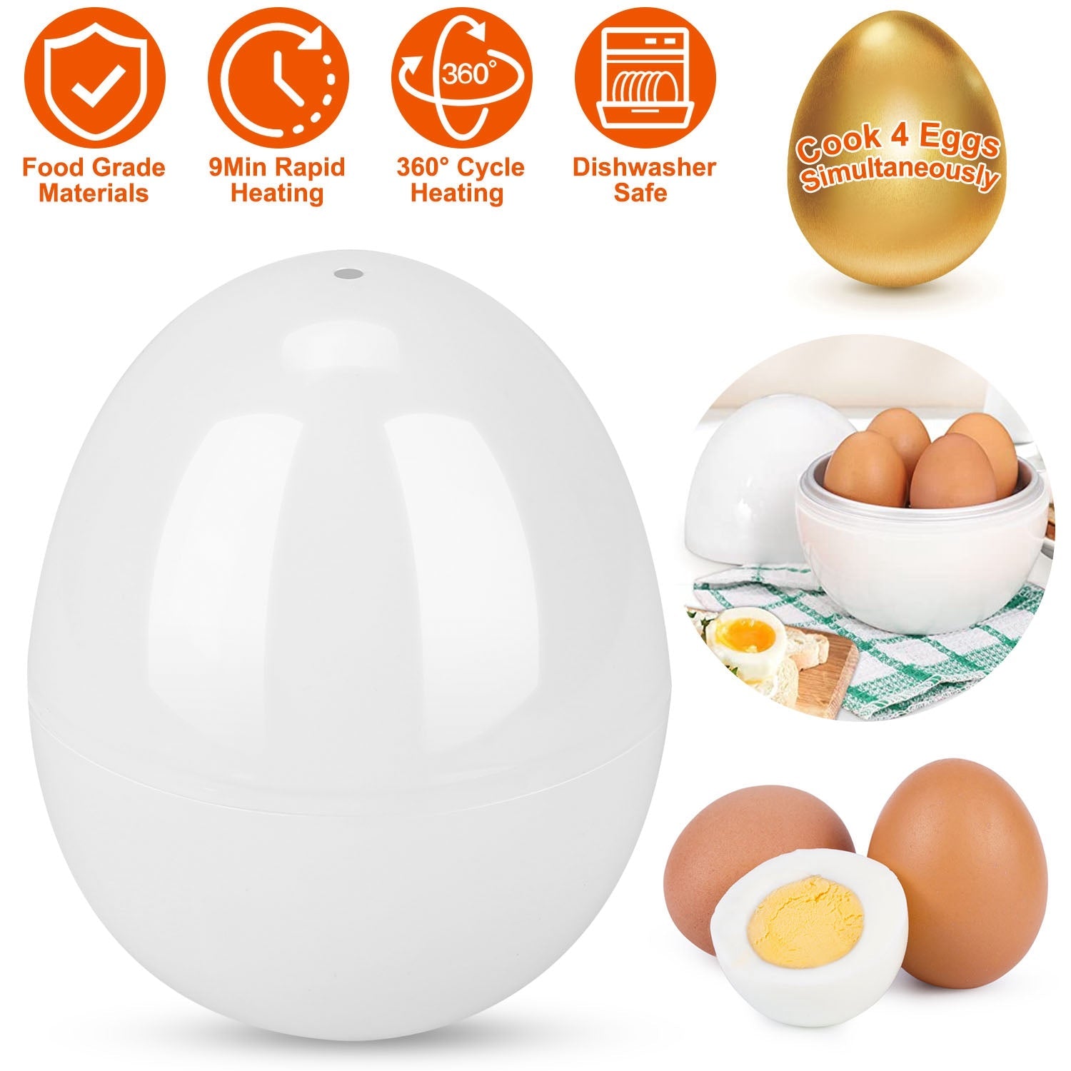 Microwave Egg Broiler Cooker Up to 4 Eggs Kitchen Appliances - DailySale