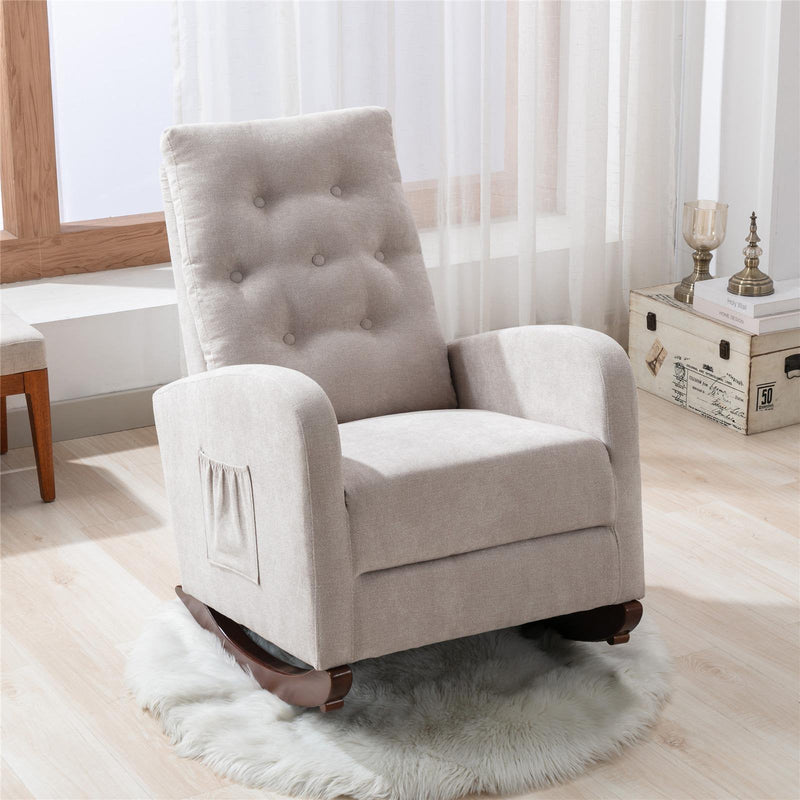 Mid-Century Modern Nursery Rocking Chair Armchair