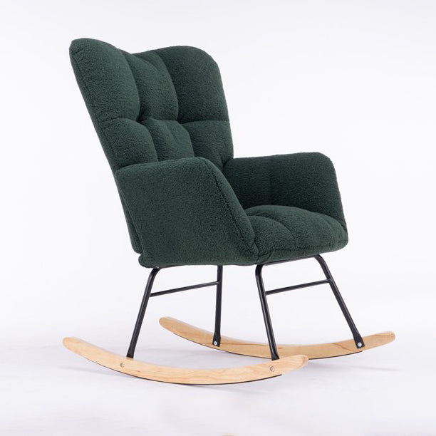 Mid-Century Modern Teddy Fabric Tufted Upholstered Rocking Chair Furniture & Decor - DailySale