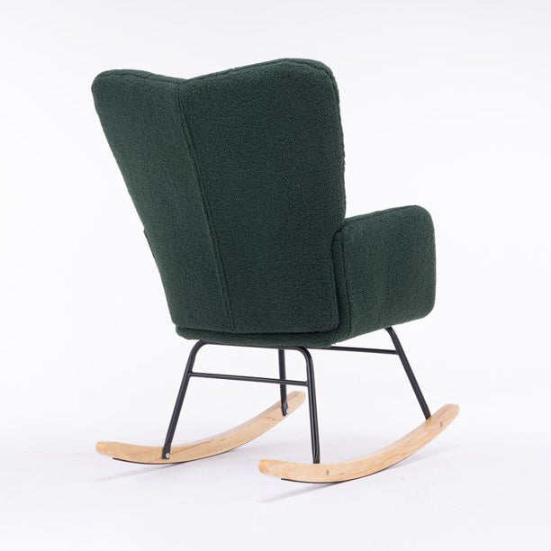 Mid-Century Modern Teddy Fabric Tufted Upholstered Rocking Chair Furniture & Decor - DailySale