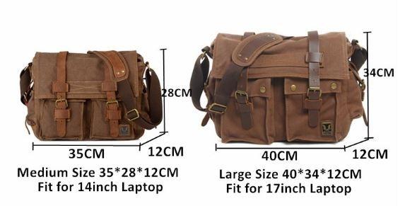 Military Vintage Canvas Crossbody Messenger Bag - Assorted Colors and Sizes Handbags & Wallets - DailySale