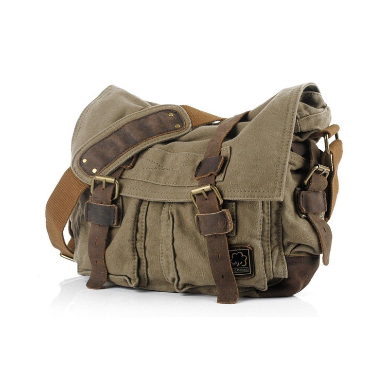 Military Vintage Canvas Crossbody Messenger Bag - Assorted Colors and Sizes Handbags & Wallets M Army Green - DailySale
