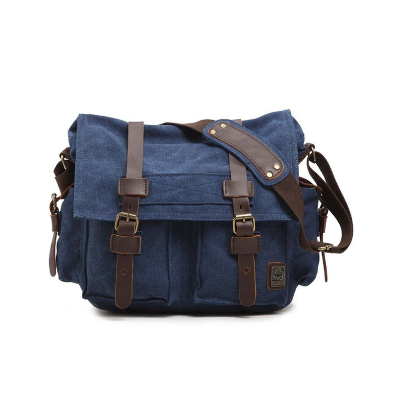 Military Vintage Canvas Crossbody Messenger Bag - Assorted Colors and Sizes Handbags & Wallets M Blue - DailySale