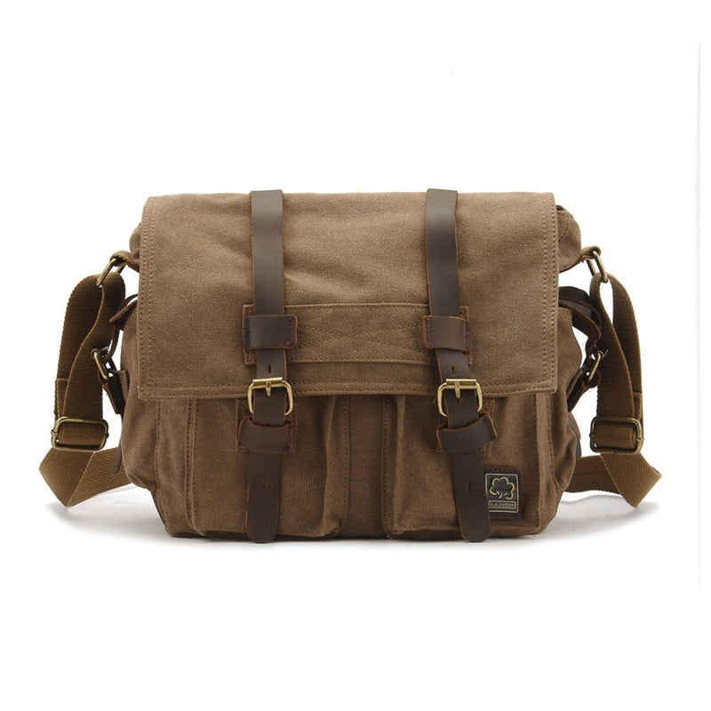 Military Vintage Canvas Crossbody Messenger Bag - Assorted Colors and Sizes Handbags & Wallets M Coffee - DailySale