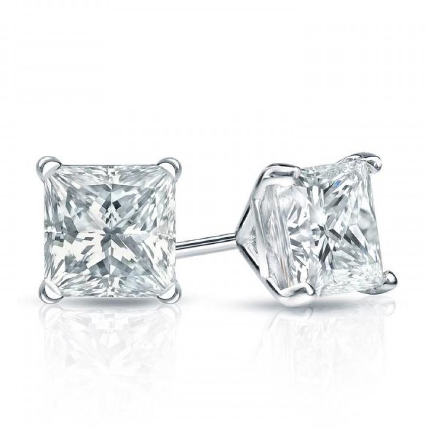 Mina Bloom 2.00 CTTW Princess Cut Stud Earrings Jewelry - DailySale