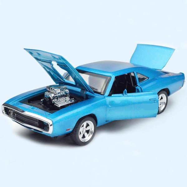 Mini Auto 1:32 The Fast and The Furious Dodge Alloy Car Toy Toys & Hobbies Blue - DailySale
