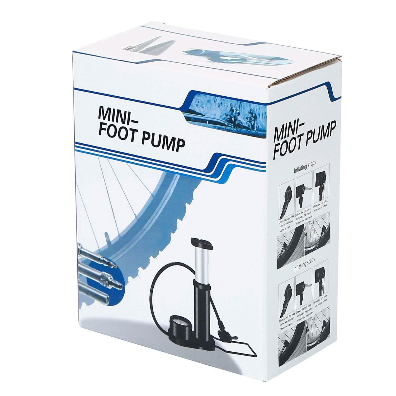 Mini Bike Foot Pump Portable Bicycle Tire Inflator Sports & Outdoors - DailySale