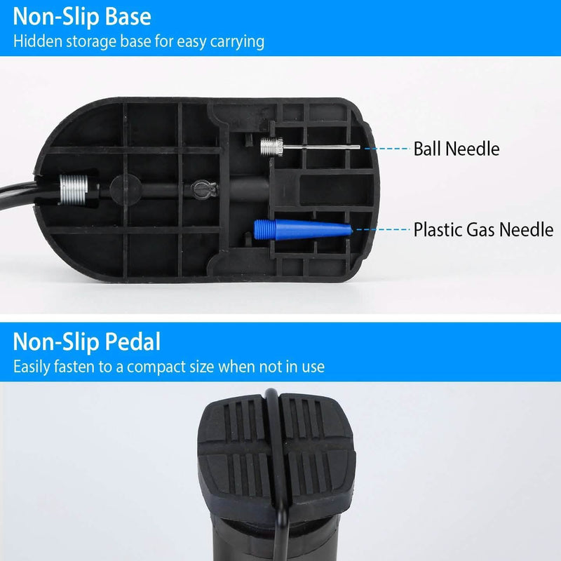 Mini Bike Foot Pump Portable Bicycle Tire Inflator Sports & Outdoors - DailySale