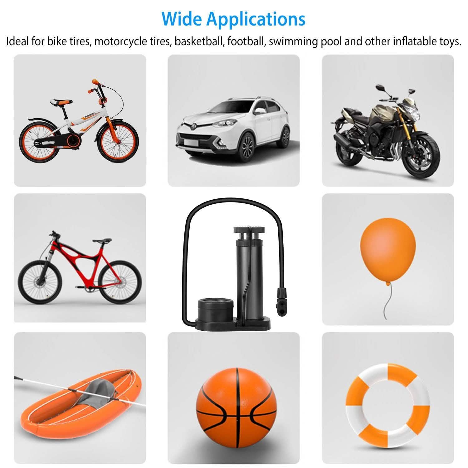 Mini Bike Foot Pump Portable Bicycle Tire Inflator Sports & Outdoors - DailySale