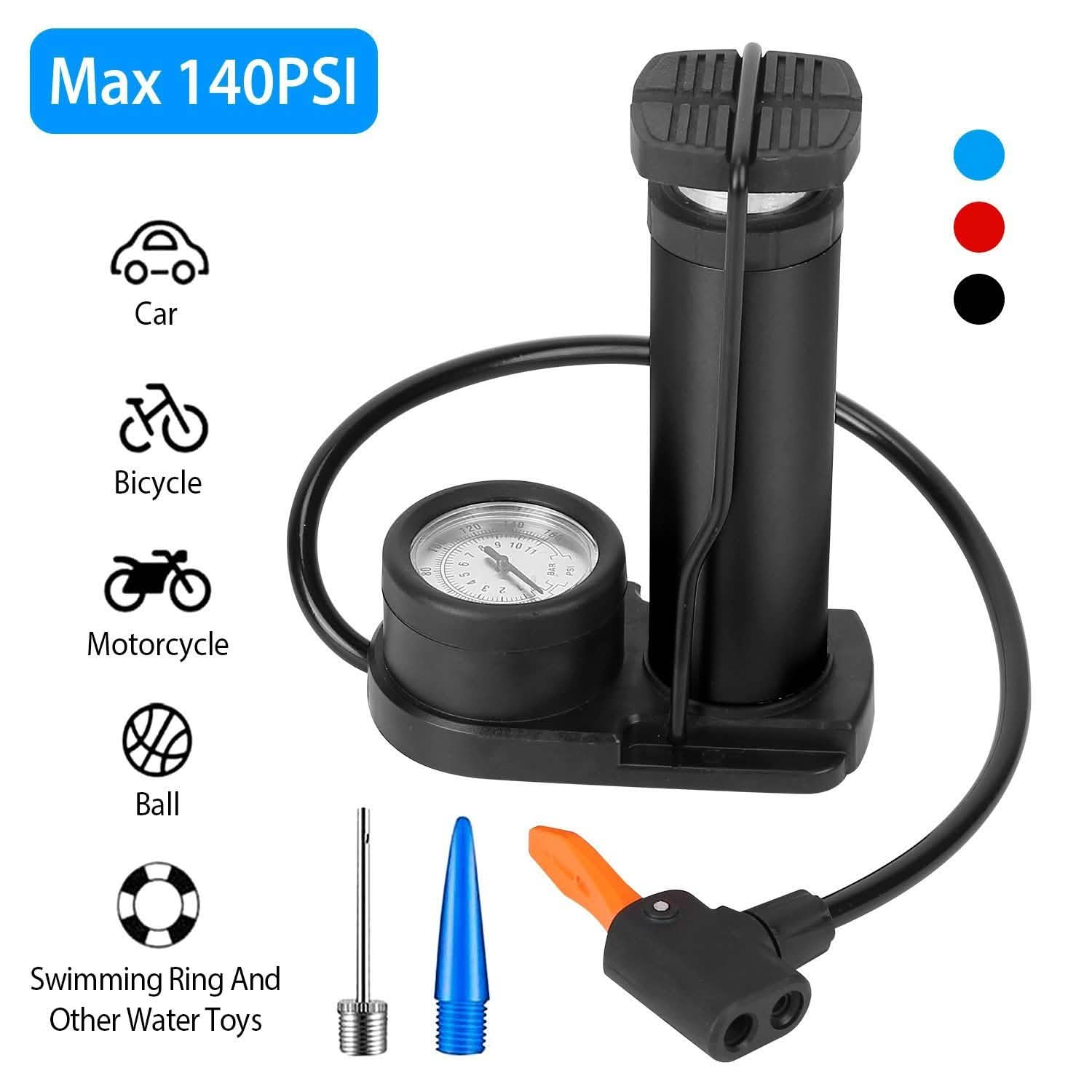 Mini Bike Foot Pump Portable Bicycle Tire Inflator Sports & Outdoors - DailySale