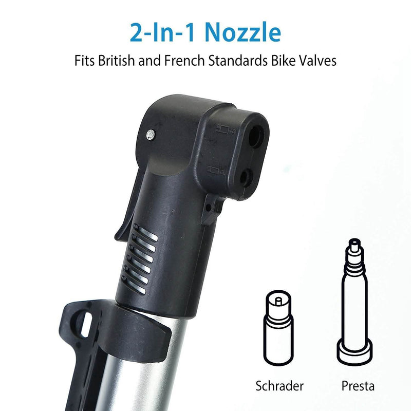 Mini Bike Pump Portable Bicycle Tire Inflator Sports & Outdoors - DailySale
