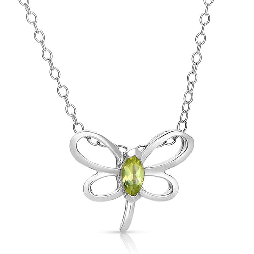 Mini Butterfly Necklace With Genuine Stone Necklaces - DailySale