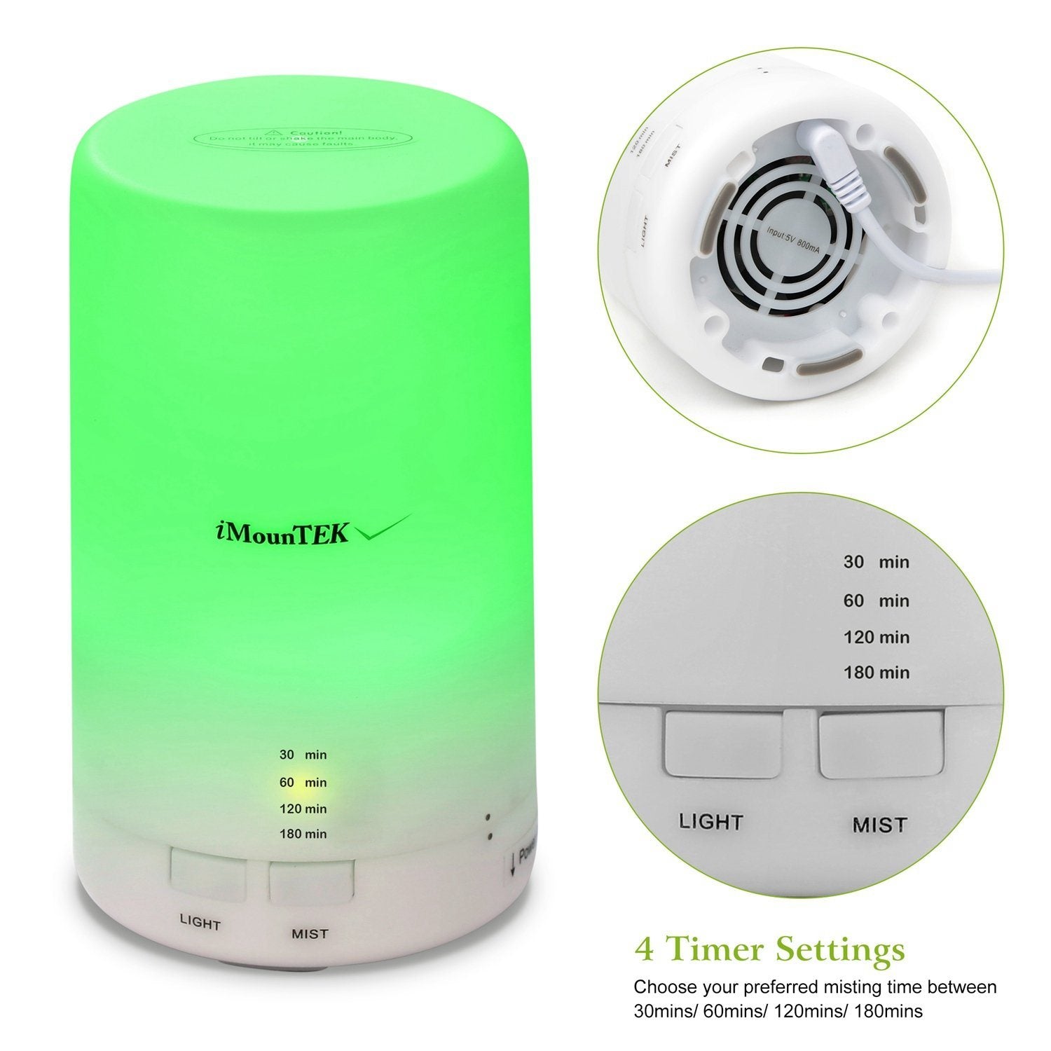 Mini Cool Mist Humidifier with 7 Color LED Lights Wellness - DailySale