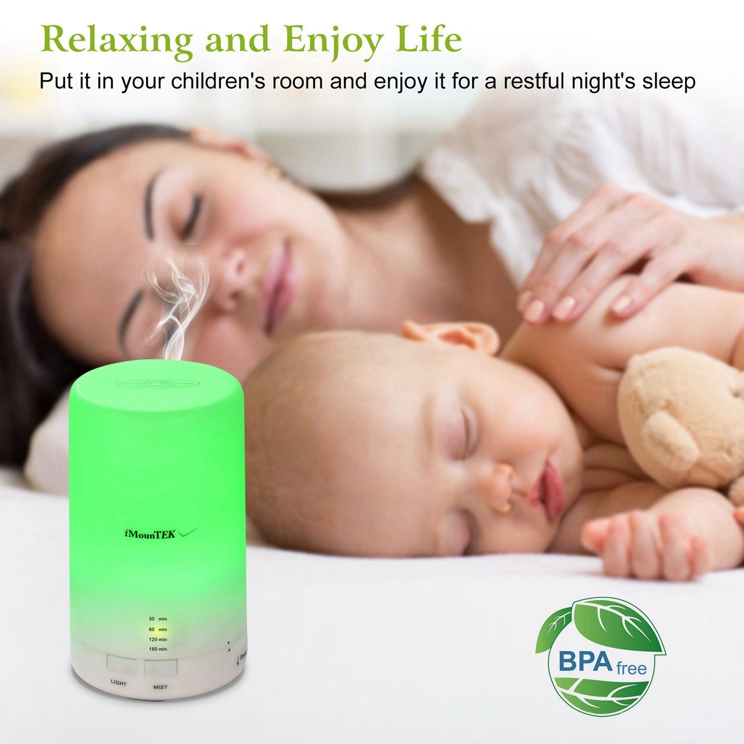 Mini Cool Mist Humidifier with 7 Color LED Lights Wellness - DailySale