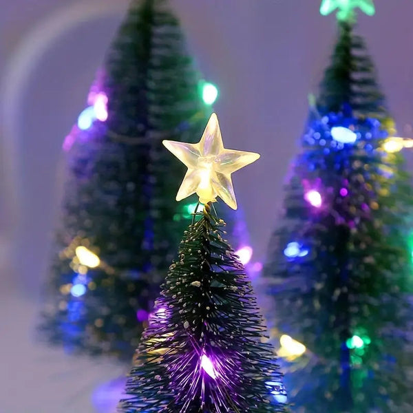 Mini Lighted Colorful Christmas Tree with LED Night Light Acrylic Artificial Holiday Decor & Apparel - DailySale
