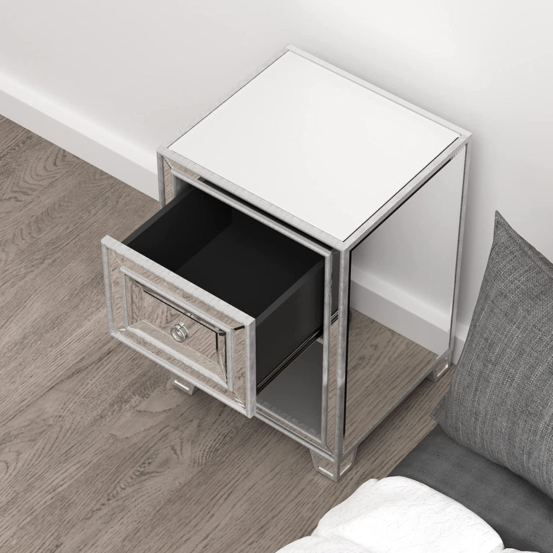 Mirrored Accent Bedside Coffee Table