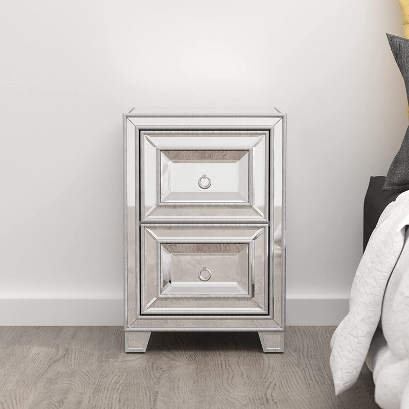Mirrored Accent Bedside Coffee Table