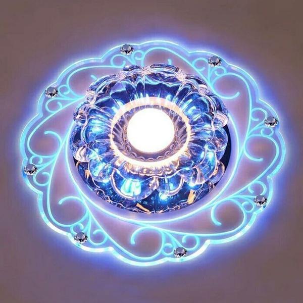 Modern Crystal LED Saving Bright Ceiling Blue Light Lamp Fixture Chandelier Indoor Lighting Blue - DailySale